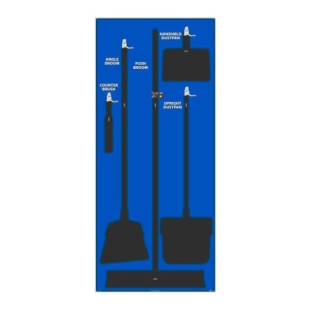 Nmc National Marker Janitorial Shadow Board, Blue on Black, General Purpose Composite - SB101ACP